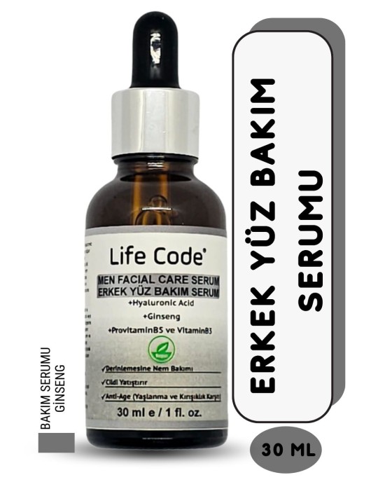 LİFE CODE Erkek Yüz Bakım Serum Men Facıal Care Serum 30 ml.