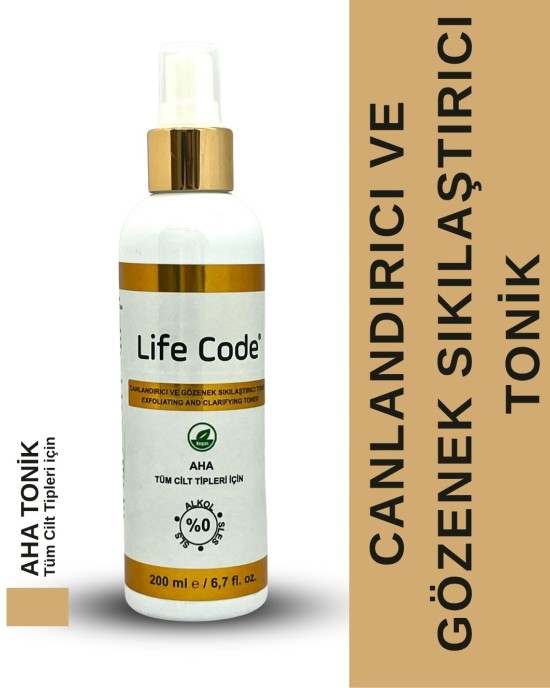 LİFE CODE AHA TONİK 200 ML CANLANDIRICI VE GÖZENEK SIKILAŞTIRICI TONİK