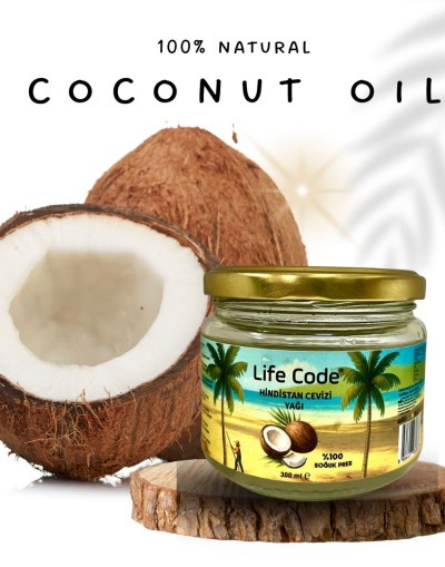 LİFE CODE Life Code %100 Doğal Soğuk Sıkım Hindistan Cevizi Yağı 300 ml