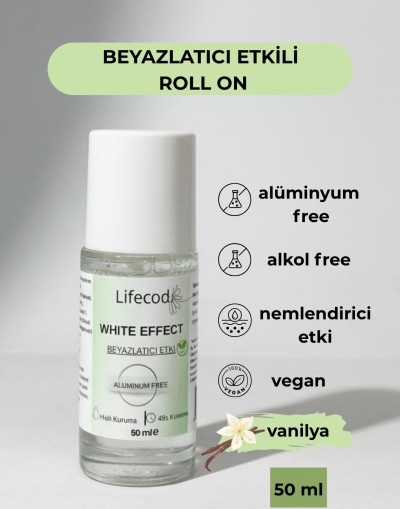 Alüminyumsuz Beyazlatıcı Etkili Roll on 50 ml Vanilya Kokulu