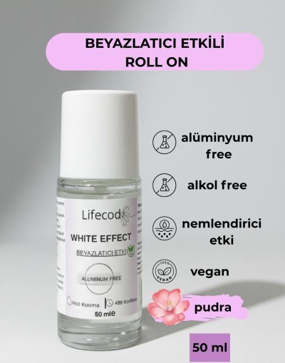 Alüminyumsuz Beyazlatıcı Etkili Roll on 50 ml Pudra Kokusu