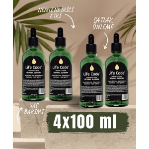 LİFE CODE Bitkisel Gliserin Damlalıklı Şişe 100 ml x 4 adet