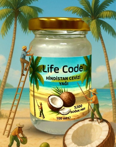 LİFE CODE Life Code %100 Doğal Soğuk Sıkım Hindistan Cevizi Yağı 100 ml