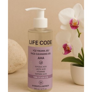 LİFE CODE Lıfe Code Yüz Yıkama Jeli Normal ve Hassas ciltler için AHA lı 200 ml