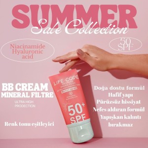 LİFE CODE Lıfe Code Bb Güneş Kremi Mineral Filtre Renk Tonu Eşitleyici 50 Spf 50 ml