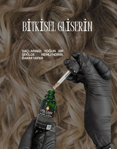 LİFE CODE Gliserin Bitkisel Mega Boy, 100 ml. Damlalıklı Şişe
