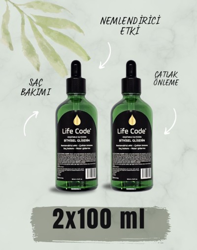 LİFE CODE Bitkisel Gliserin Damlalıklı Şişe 100 ml x2 adet