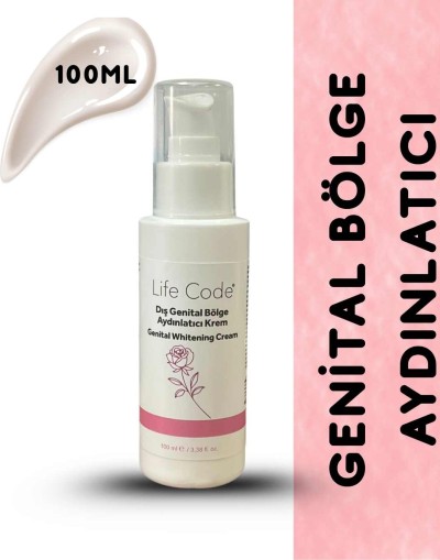 LİFE CODE Life Code Genital Bölge Beyazlatıcı Krem, Bikini Bölgesi, Koltukaltı, Dirsek Beyazlatma 100 ml