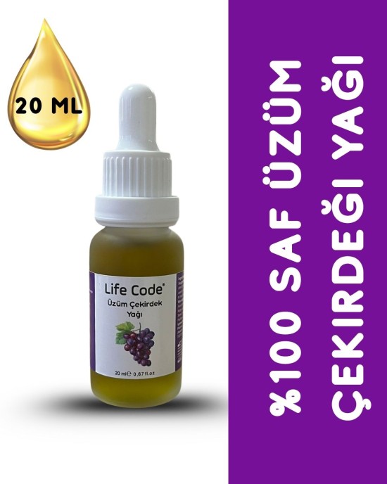 Life Code %100 Saf Üzüm Çekirdeği Yağı 20 ml